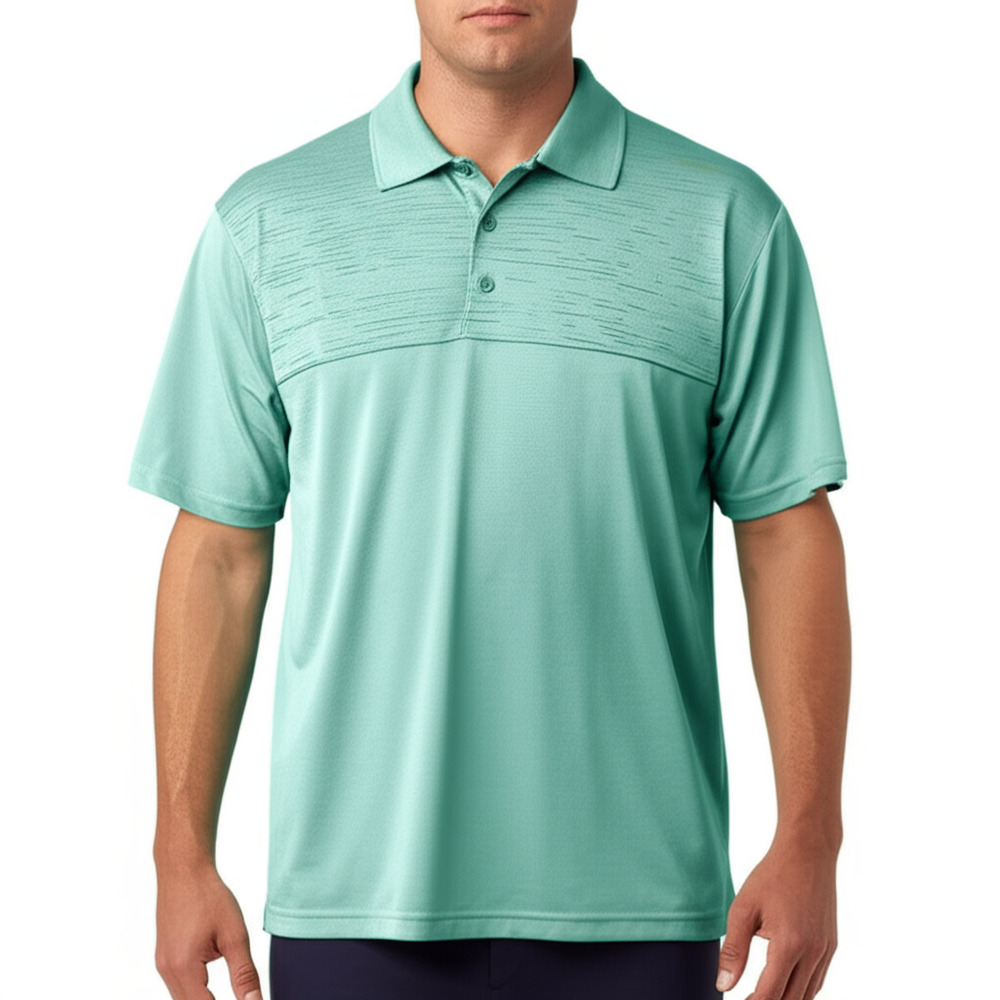 HAGGAR Polo Shirt Mens Size M Teal Textured Performance Golf Activewear